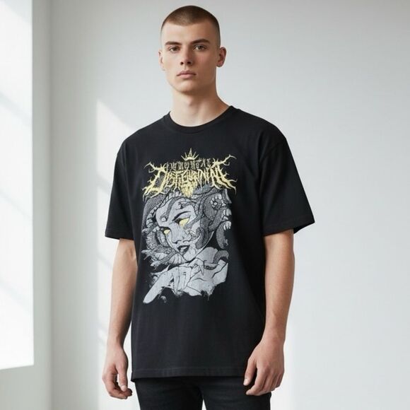 Visceral Disgorge Cattle Decapitation Men "Death Atlas" Death Metal Band Black L - Picture 9 of 9